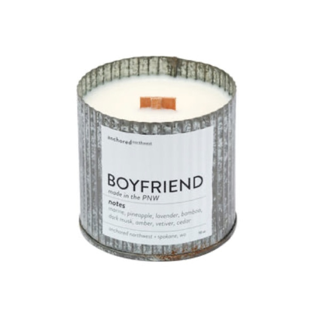 NWT Anchored Northwest Boyfriend Corrugated Metal Boho Rustic Farmhouse Candle - Picture 6 of 7